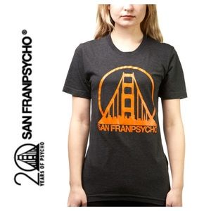 ➡️San FranPsycho Charcoal/Orange Tee Size Small